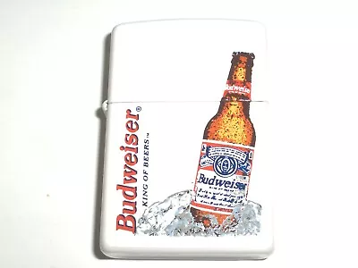 $95.94 • Buy Zippo Budweiser Bud Beer Bottle White Matte Finish 2000 Lighter 