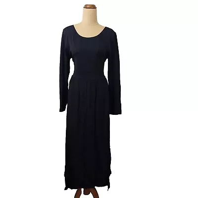 Witchery Size XL 14 - 16 Black Long Sleeve Crew Neckline Women's Maxi Dress • $42.46