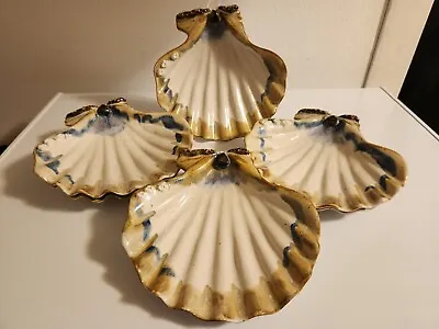 Set Of 6 Mussels And More Pottery Scallop Shell Bowl Small  Signed By Jan Sell • $120