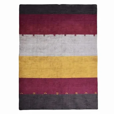 $169.90 • Buy Hand Knotted Gabbeh Silk Mix 6'x9' Area Rug Contemporary Multicolor BBLSMTG106