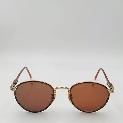 Vintage Jetco MT0044 Brown Gold Metal Oval Sunglasses FRAMES ONLY Hong Kong • $31.79