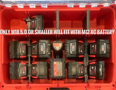 M12 Battery Holder For Milwaukee Packout  Deep Organizer (Holds 2 Batteries) • $10