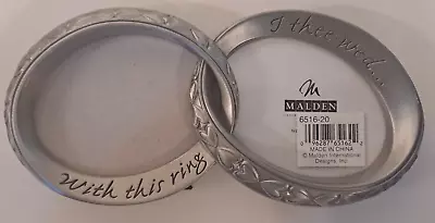 Malden 2 Opening Pewter Wedding Picture Frame - With This Ring I Thee Wed • $10.99