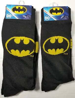 BATMAN * 2 PACK* Crew Socks Mens Shoe Size 6-12 - 2 PAIR - DISC GOLF LONG - NWT • $14.98