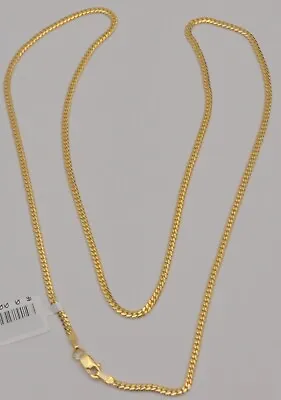 14k Solid Yellow Gold Cuban Link Chain Necklace 18 Inches 6.0 Gr 2.0 Mm Q1 • $497.57