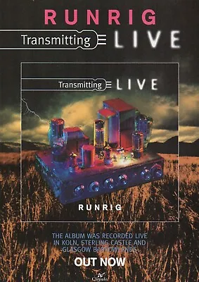 Runrig - Transmitting Live - Full Size Magazine Advert • £5.99