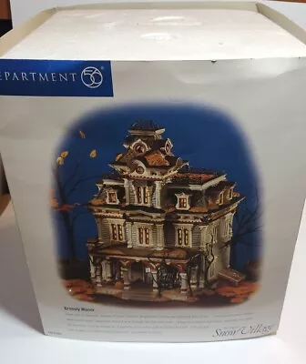 Dept 56 Halloween Snow Village GRIMSLY MANOR House In Box. No Sound And Lights. • $55.98