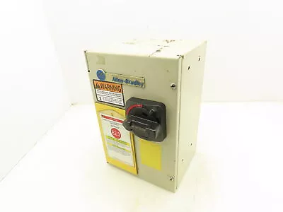 Allen Bradley 40788-309-75 Disconnect Switch Fused 3 Phase Electrical Enclosure • $89.99