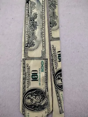 Forever T Men's Money Tie Featuring Benjamin Franklin And $100 Bill • $6.44