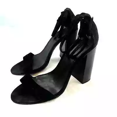 ZARA Suede Ankle Strap Block Heel Sandal Size EU40/US9-9.5 Formal Night Out Prom • $25