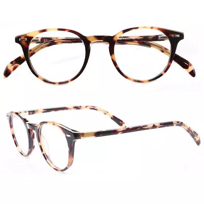 Vintage Round Tortoise Eyeglasses Frames Men Women Classic Full Rim Spectacles • $21.41