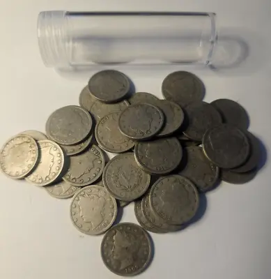 $11.50 • Buy 1900-1912 Liberty V Nickels Roll 40 Coin Lot Avg Circulated Good-Fine With Tube