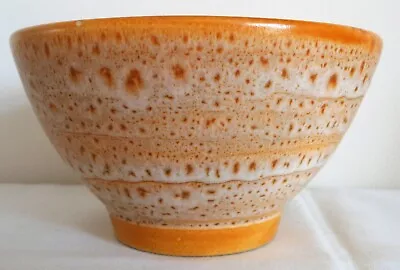 £4.50 • Buy Unusual Pottery Conical Bowl, Beige & Mustard, Impressed Base, Possibly German