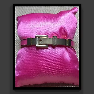 Michael Kors Pink Enamel Gold Tone Buckle Bangle Bracelet  • $40