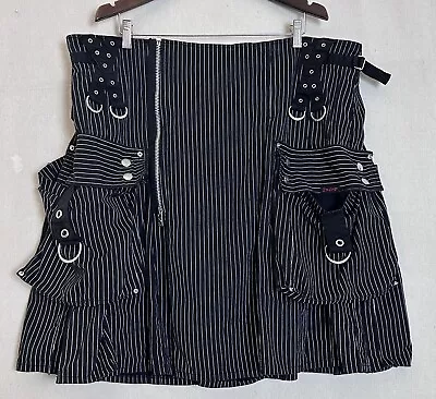 Tripp Y2K Men's Sz 2X Black Striped Kilt Skirt Grunge Goth 90's 2000's NOTE • $124.94