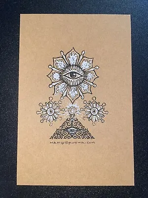 Marq Spusta  Flowering Eye  MONOCHROME Micro Mini Art Print Handbill 4x6  2013 • $41.99