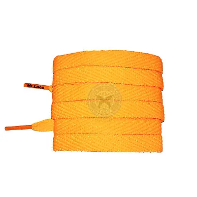 Mr Lacy Flatties - Bright Orange Shoelaces (130cm Length | 10mm Width) • £4.99