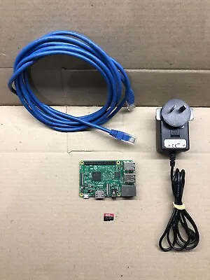 Raspberry Pi 3 Model B + Power Supply + 32gb MicroSD + 3m Network Cable • $94.95