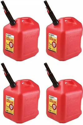 Midwest 5610 Red CARB Gas Can W/ Flameshield Spout 5 Gallon 4 Pack • $409.47