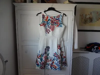 £10 • Buy OASIS Fit & Flare Tea Dress Size 10 - Floral/Butterflies/Passion Flower