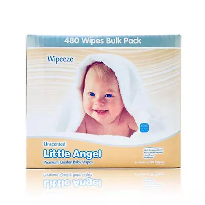 6 X 80Pk Baby Wipes Unscented Wet Wipes Gentle On Delicate Skin Box BULK BUY • $9.95