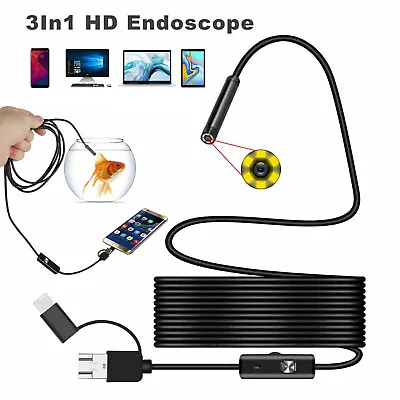 £6.46 • Buy USB Type C Endoscope Borescope Inspection Tube Camera For Android Phones Laptop