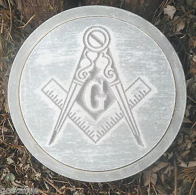 Mason Stepping Stone Plastic Mold Plaster Concrete Masonic Mould 12  X 1.5  • $44.95