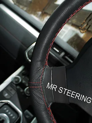 Fits Mitsubishi L200 Warrior Leather Steering Wheel Cover Dark Red Double Stitch • $32.32