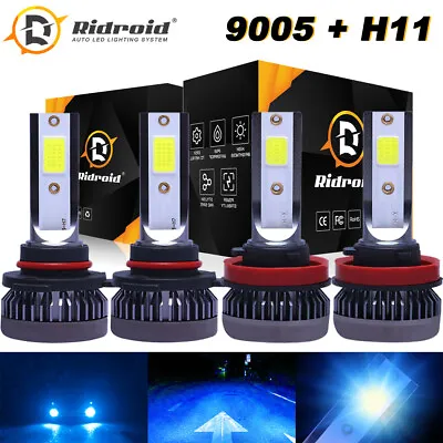 4PCS Combo 9005+H11 ICE BLUE 8000K LED Headlight Bulbs Kit 3200W High Low Beam • $15.98