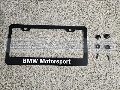 BMW Motorsport Black Stainless Steel License Plate Frame • $18.89