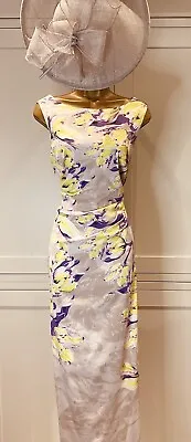 Karen Millen UK 14/16 Multicoloured Floral Print Stretchy Maxi Occasion Dress • £110