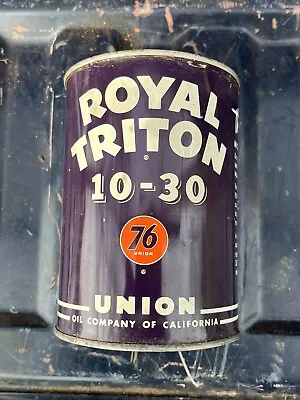 NOS Full Royal Triton 5-30 76 Union Oil Company California Metal Oil Can Quart • $49.95