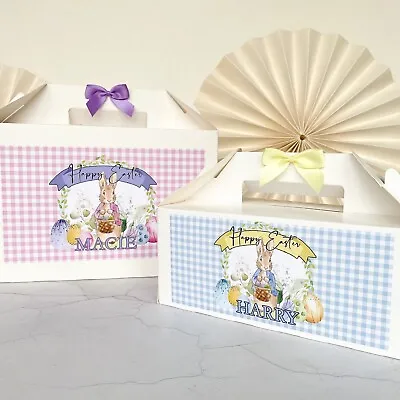 Personalised Easter Gift Box  | Peter Rabbit Gingham | Egg Hunt Treat Sweet Box • £2.49