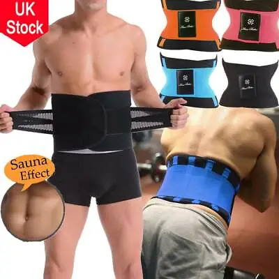 Sweat Waist Trainer Tummy Slimming Fitness Corset Shaper Adjustable Support Belt • £16.88
