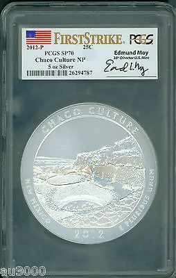 2012-P CHACO CULTURE AMERICA BEAUTIFUL ATB 5 Oz SILVER PCGS SP70 EDMUND MOY F.S. • $985