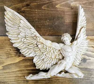 Historical Greek Mythological Icarus Male Wall Angel Sculpture 11in Home Decor • $76.99