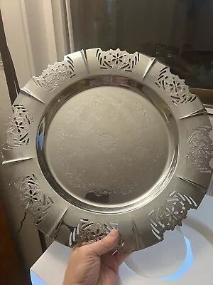 $9 • Buy Vintage Krome-Kraft Farber  Bros Round Tray 13.5”