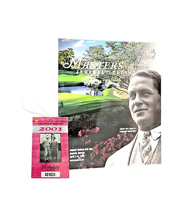 Masters Ticket Tiger Wood's 2nd Win April 2001 Practice Round W/ Masters Journal • $45