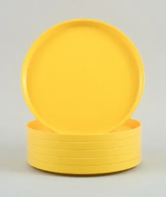 Massimo Vignelli For Heller Italy. A Set Of 6 Plates In Yellow Melamine. • $250