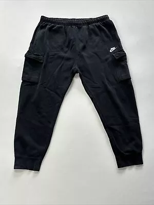 Nike Cargo Jogger Pants Mens Size XXL Black Drawstring Workout • $27.99