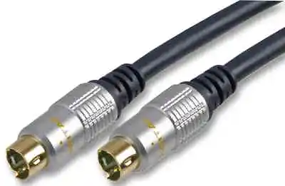 Quality 3m S-VIDEO Cable S-VHS S Video - Fully Screened Gold Plated 3 Metre • £6.99