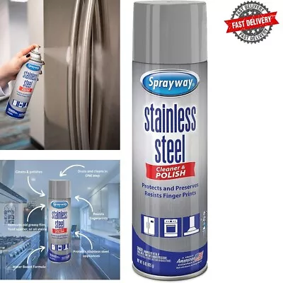 Sprayway Stainless Steel Cleaner And Polish 15 Oz Bottle • $8.23