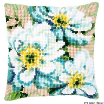 Vervaco Cross Stitch Cushion  Japanese Anemone Open  Embroidery Predrawn • £31.52