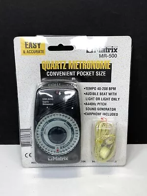 Matrix MR-500 Compact Quartz Metronome With Earphone New Factory Sealed • $24.99