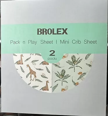Brolex Pack N Play Mini Crib Sheet Giraffe/Leaf New • $8.99