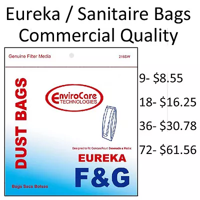 Sanitaire / Eureka F&G Upright Bags By EnviroCare (Commercial Quality) 216-9SW • $11.99