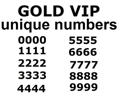 Gold VIP Easy To Remember Mobile Phone Numbers • £10