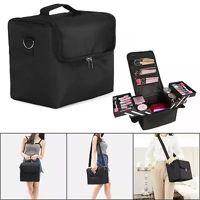 Extra Large Vanity Case Beauty Box Make Up Cosmetic Nail Storage Travel Salon UK • £14.99