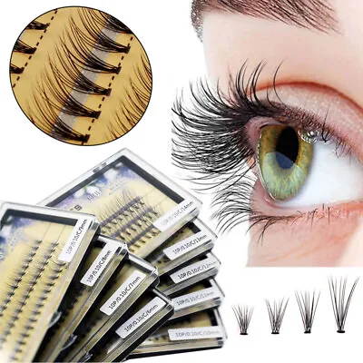 60x Individual Flare Cluster Eyelashes Knotted Eyelash Extension False Lashes ; • $2.89