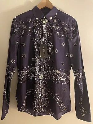 Burberry Shirt Prorsum 2015 Purple Paisley Shirt - Size S/39 • $199